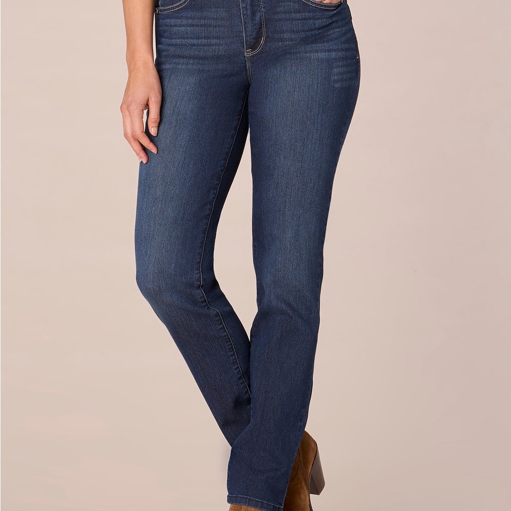 "Ab"solution Petite High Rise Straight Leg Indigo Jeans NWT